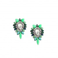 Ombre Green Neptune Drop Statement Earrings